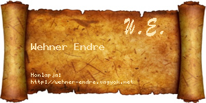 Wehner Endre névjegykártya
